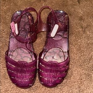 Glittery Purple Jelly Shoes